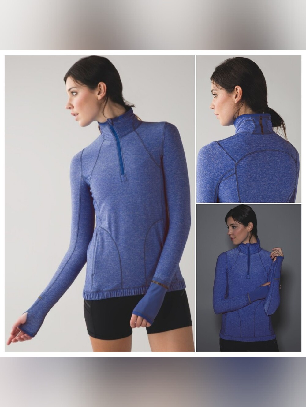 lululemon | Pace Pusher 1/2 Zip Heathered Harbor Blue / Harbor Blue Luon 8